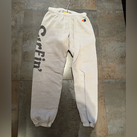 Aviator Nation Pants - Aviator Nation gray surfing sweatpants sz small - Rare